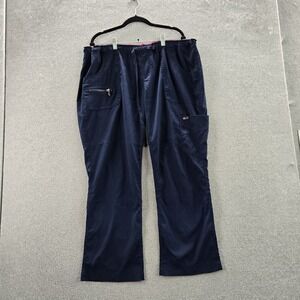 Koi Lite Women Scrub Pants XL PETITE Blue Zipper 28" Inseam